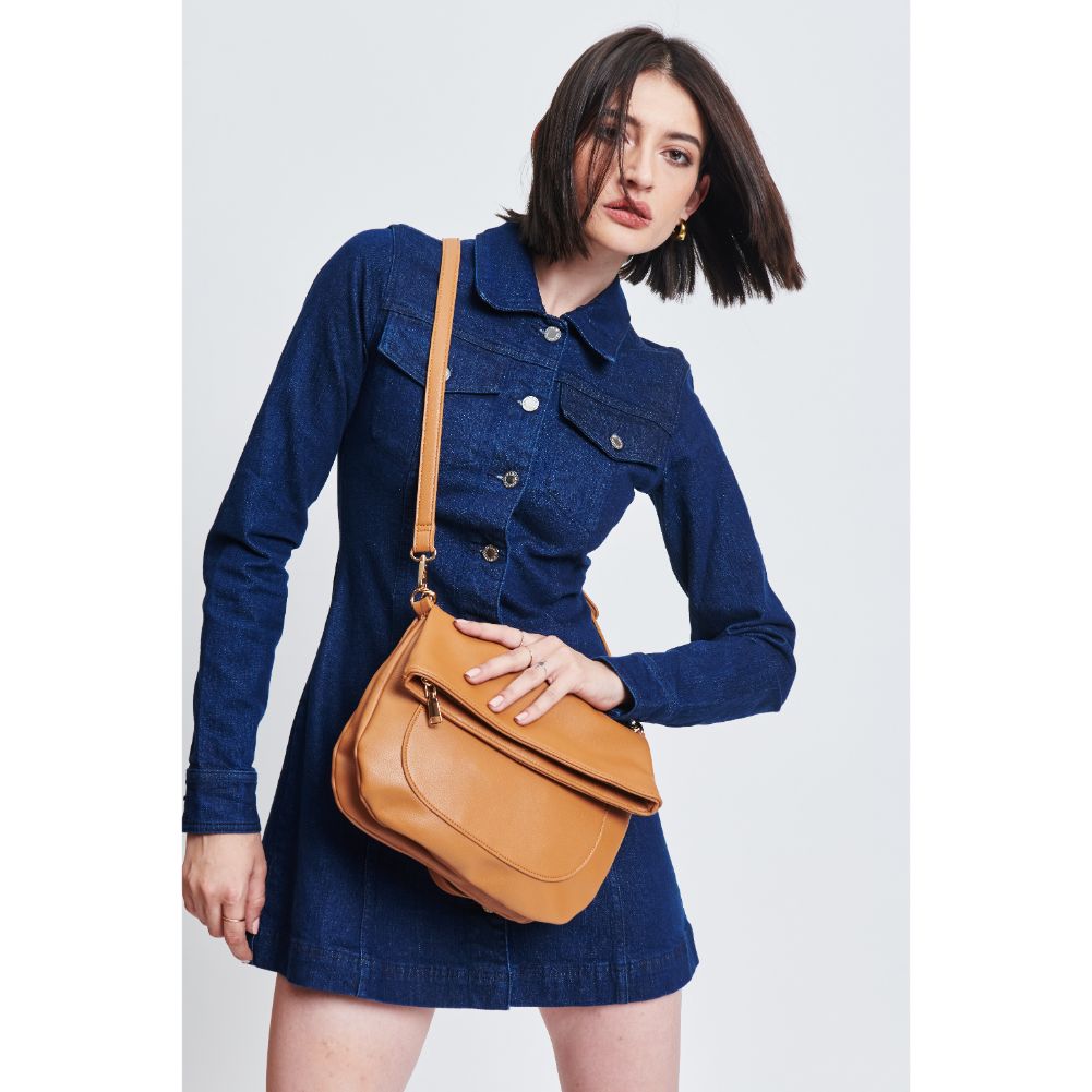 Woman wearing Tan Sol and Selene Blake Crossbody 842017132684 View 1 | Tan
