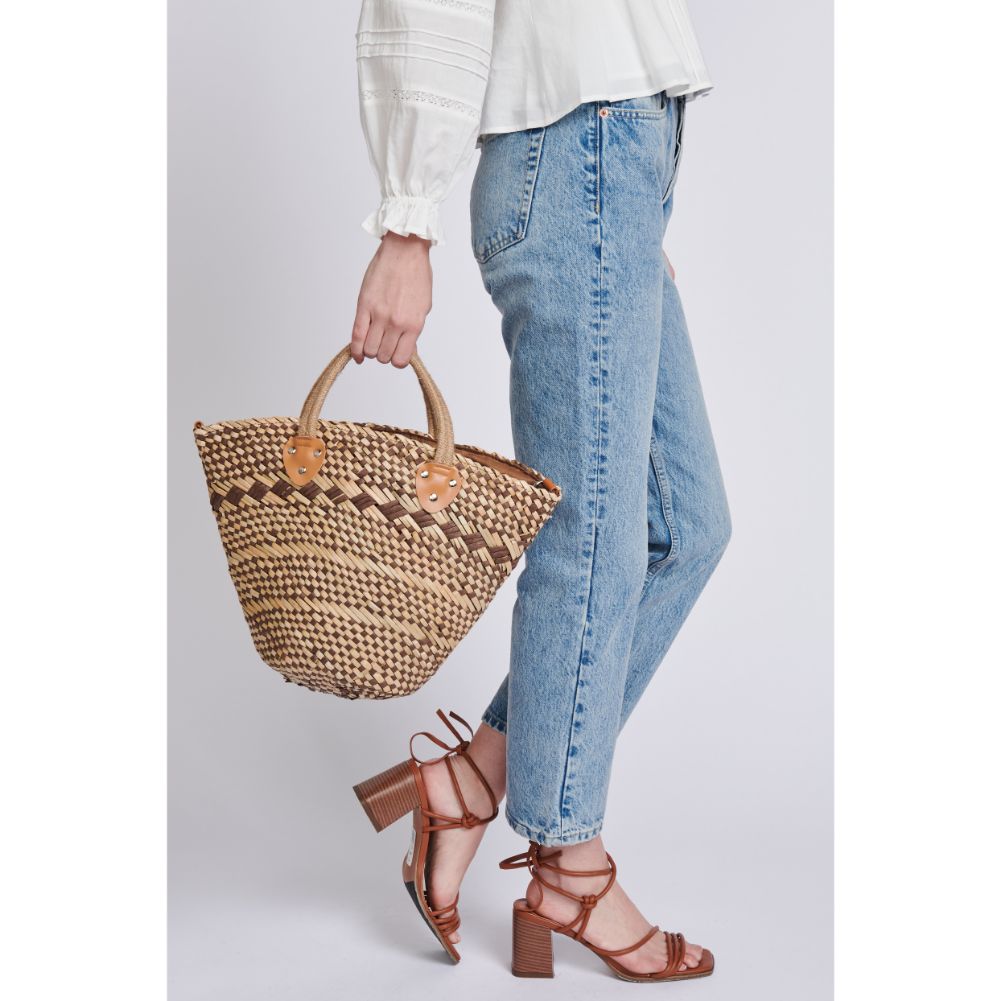Woman wearing Tan Moda Luxe Adeline Crossbody 842017129561 View 1 | Tan