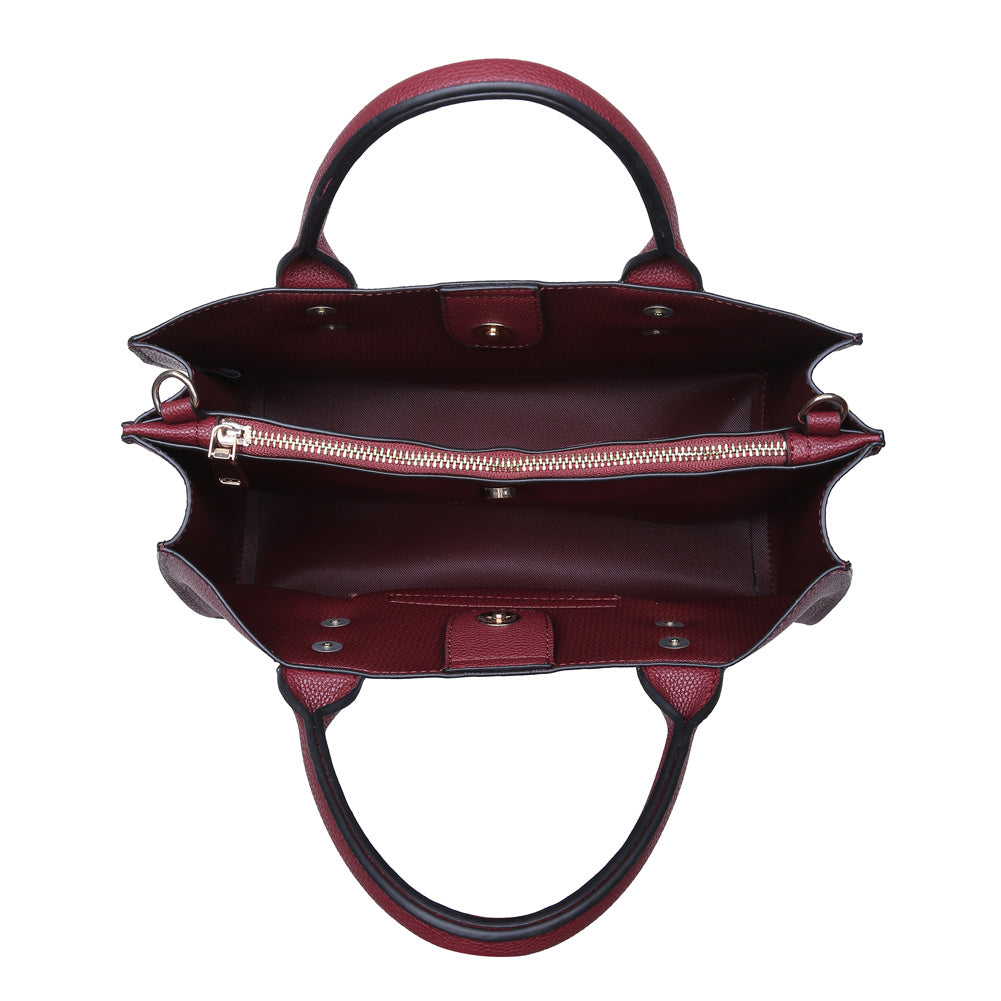 Product Image of Moda Luxe Rockefeller Satchel 842017115564 View 8 | Burgundy
