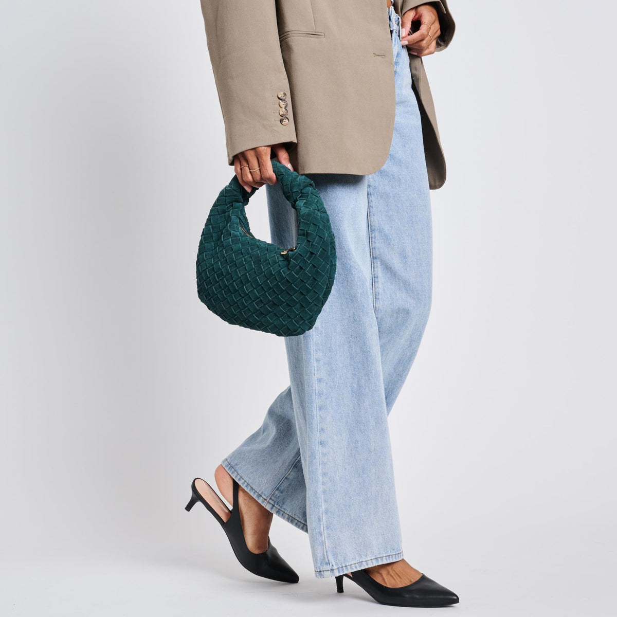 Woman wearing Forest Moda Luxe Autumn Clutch 842017136934 View 3 | Forest