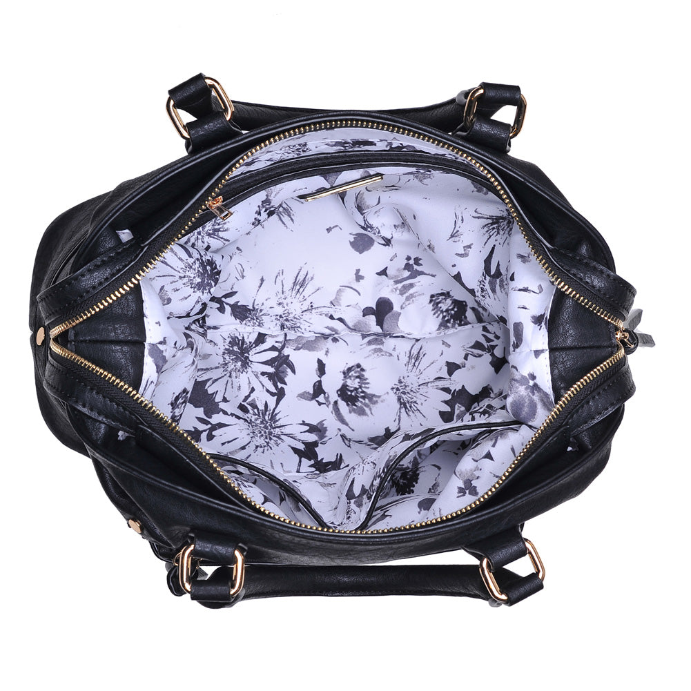 Product Image of Moda Luxe Augusta Patina Satchel 842017106586 View 4 | Black