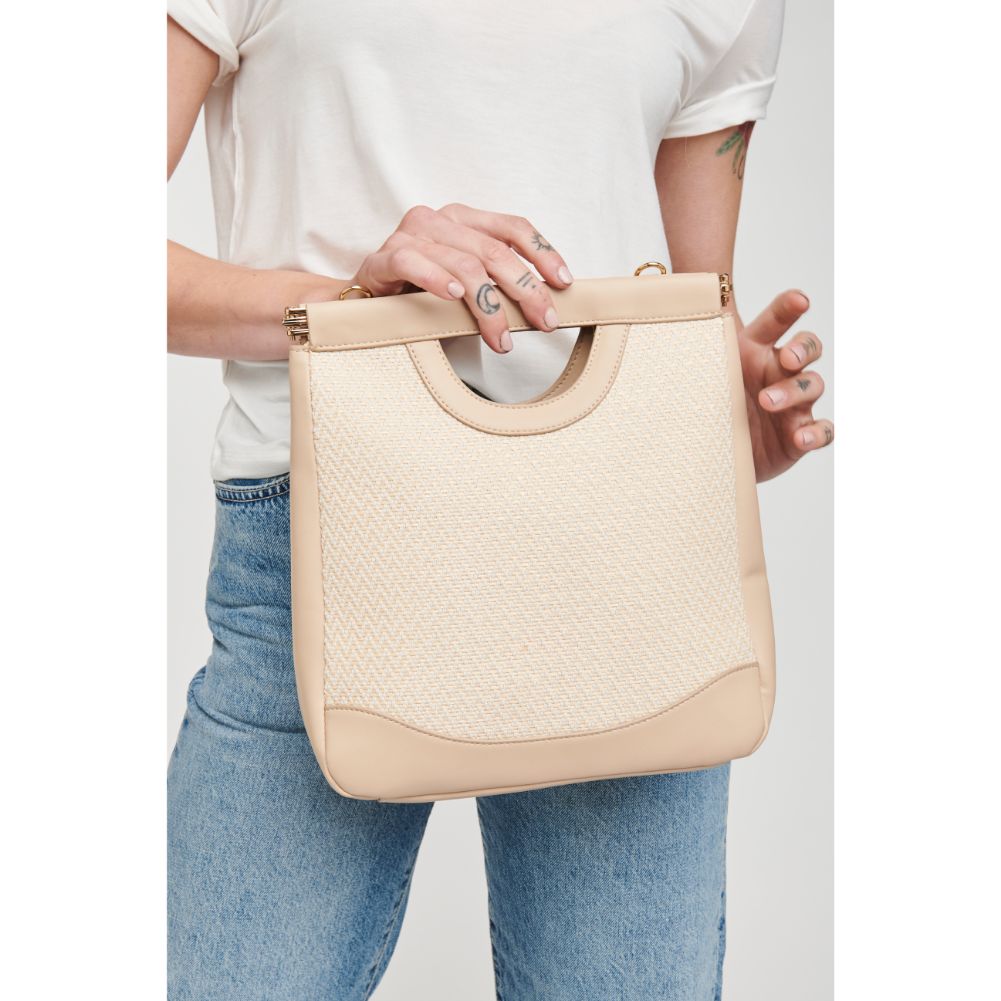 Woman wearing Natural Moda Luxe Sasha Top Handle 842017125624 View 2 | Natural
