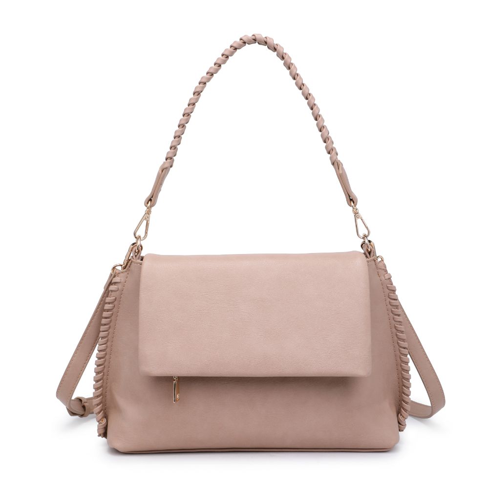 Woman wearing Natural Moda Luxe Gracie Messenger 842017129783 View 5 | Natural