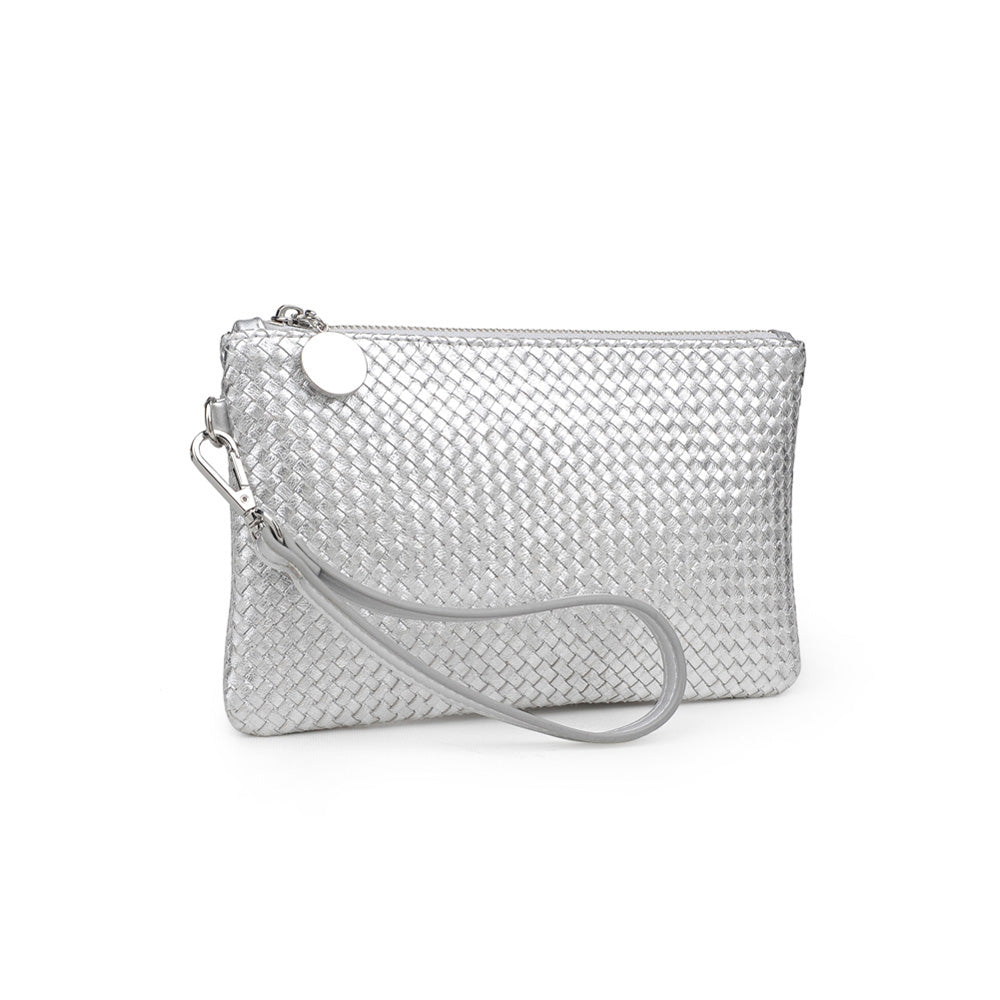Product Image of Moda Luxe Olivia Woven Wristlet 842017117971 View 2 | Silver