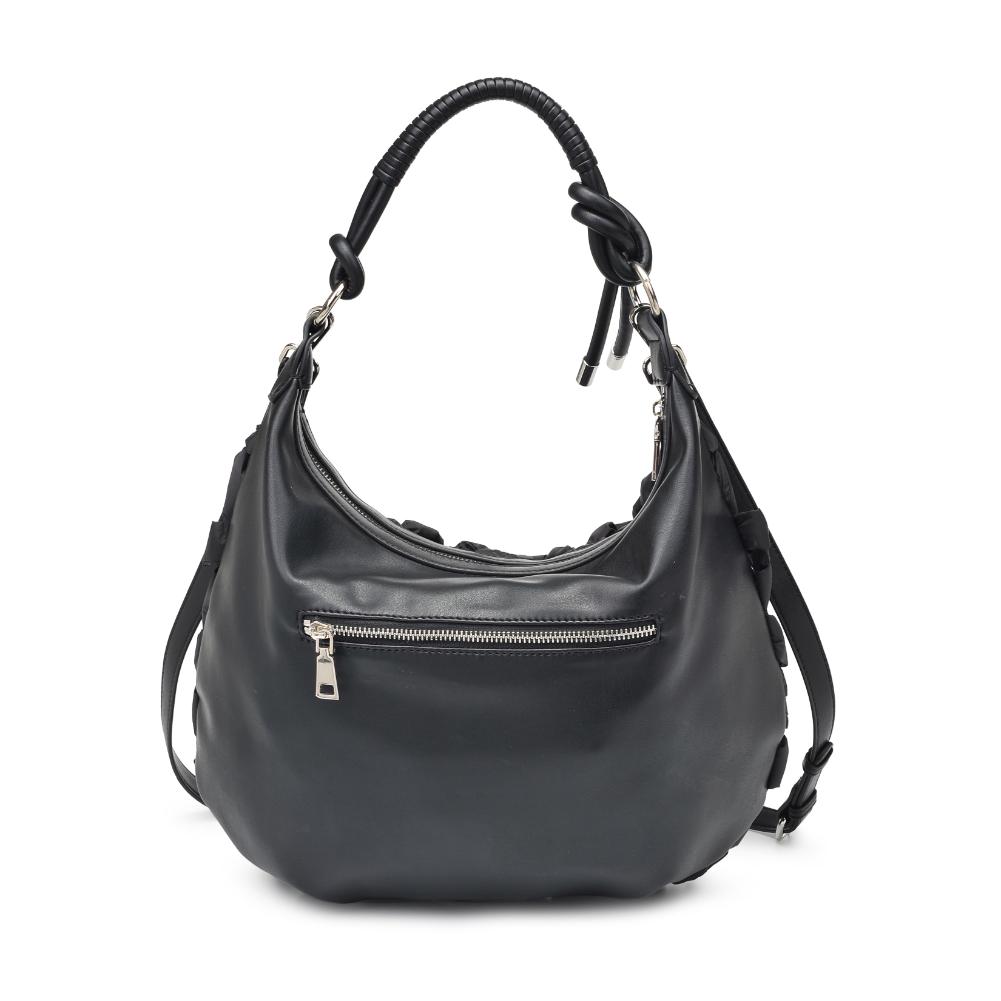Woman wearing Black Moda Luxe Leslie Hobo 842017135630 View 7 | Black