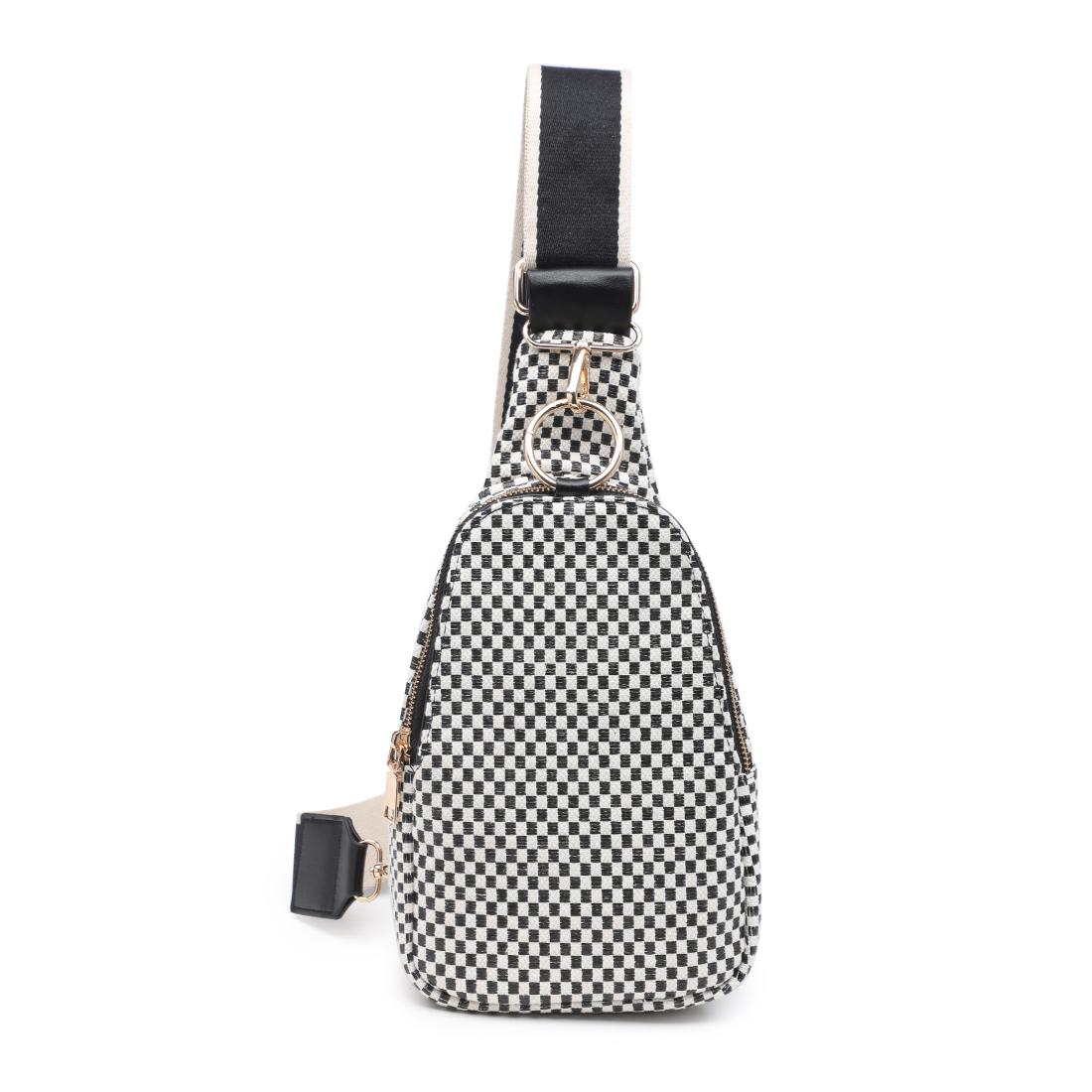 Moda Luxe Regina - Checkered Sling Backpack 842017136194 View 5 | Black White