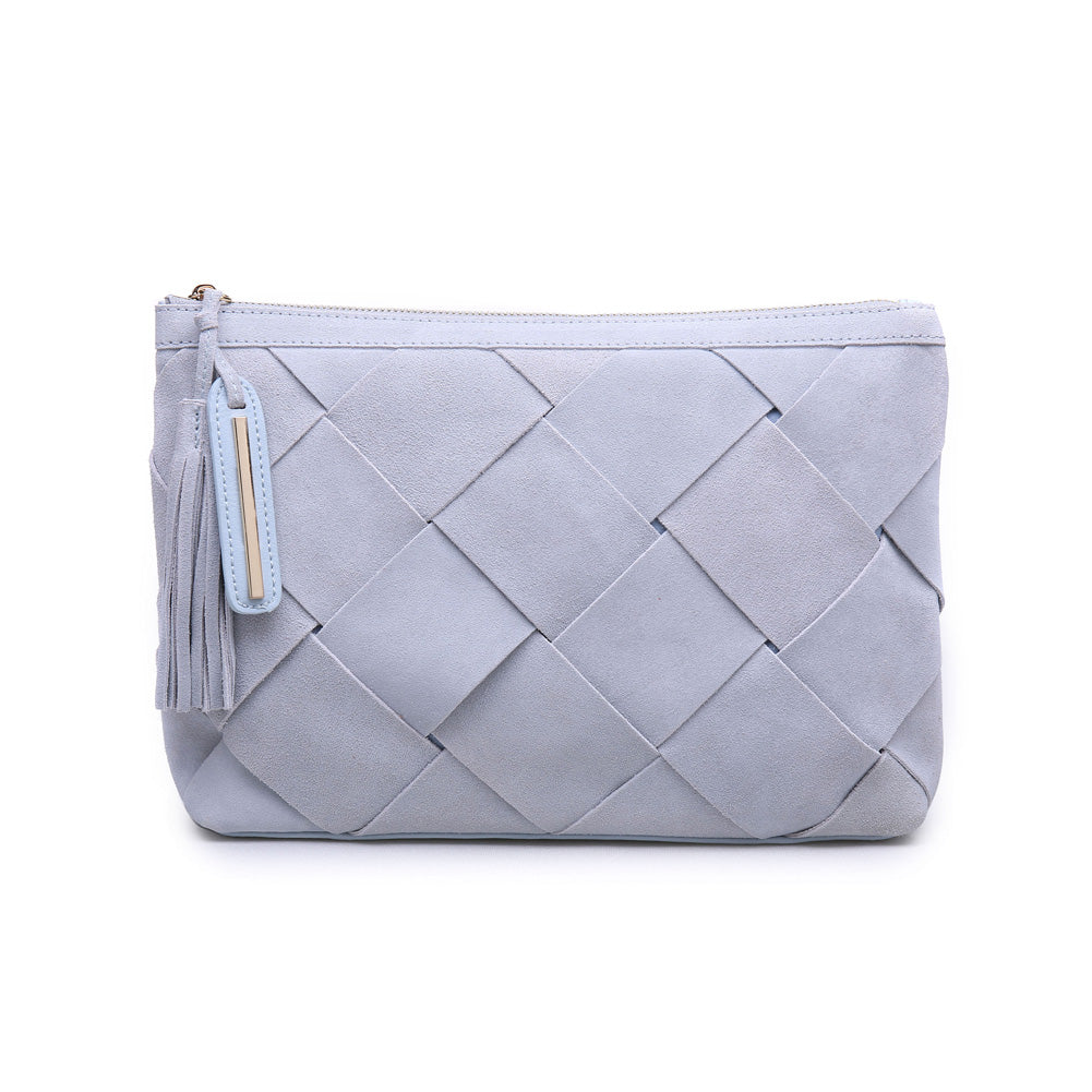 Woman wearing Blue Moda Luxe Eleanor Clutch 842017107804 View 5 | Blue