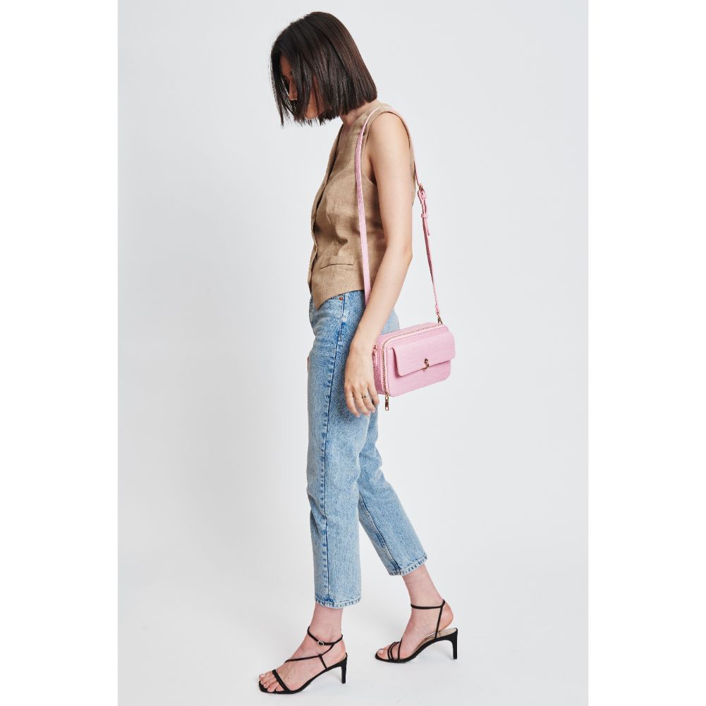 Woman wearing Rose Moda Luxe Peggy Crossbody 842017132011 View 3 | Rose