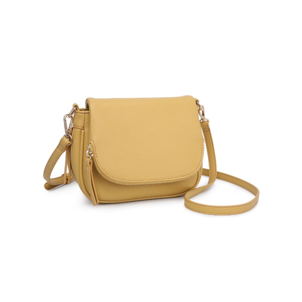 Woman wearing Mustard Moda Luxe Diva Crossbody 842017127499 View 6 | Mustard