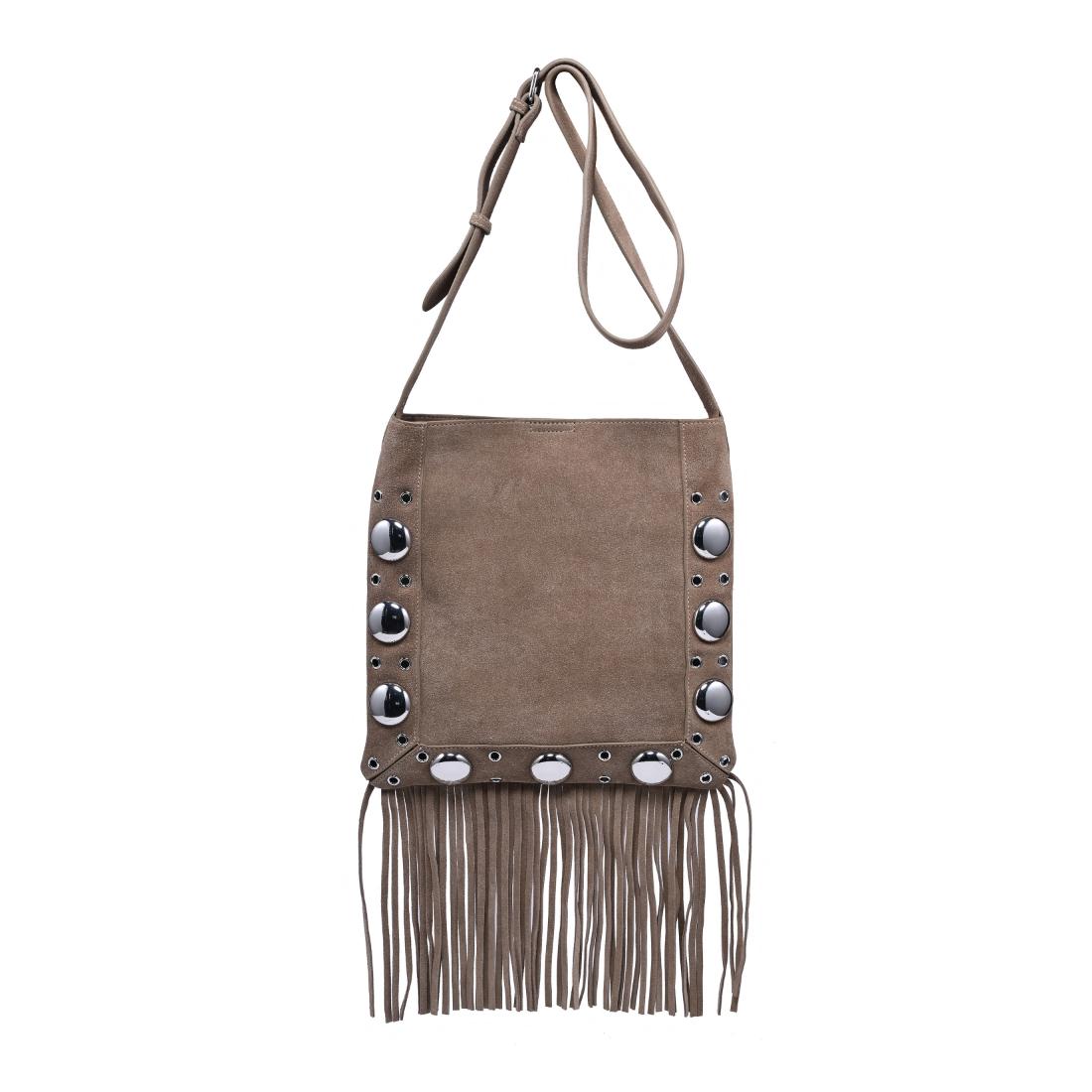 Woman wearing Sand Moda Luxe Courtney Crossbody 842017140573 View 5 | Sand