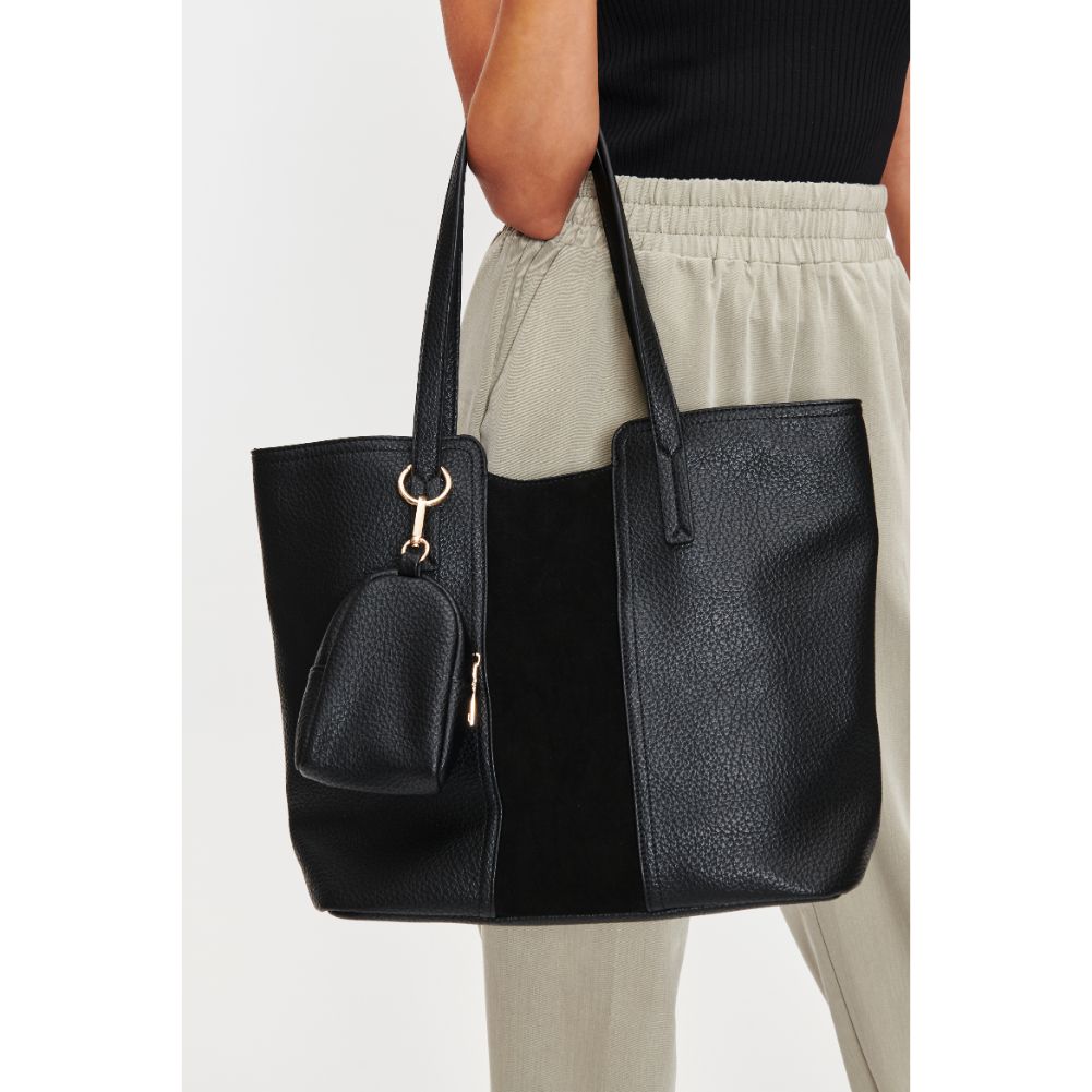 Woman wearing Black Moda Luxe Millie Tote 842017128656 View 1 | Black