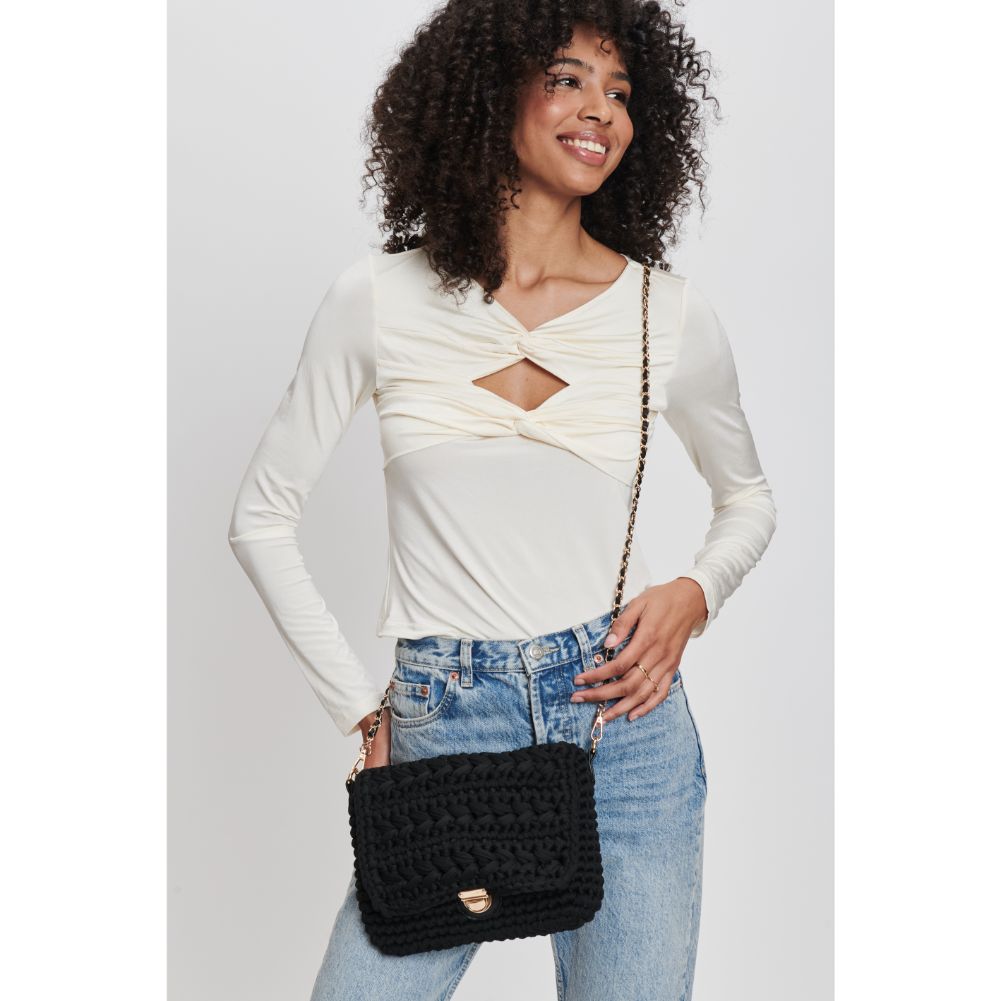 Woman wearing Black Moda Luxe Annalise Crossbody 842017132240 View 2 | Black