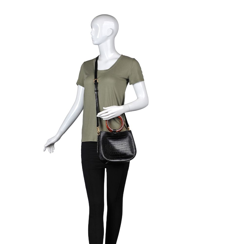 Product Image of Moda Luxe Savanah Croc Crossbody 842017121596 View 5 | Black