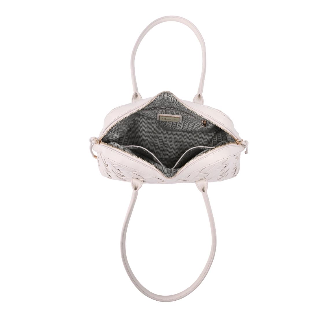 Woman wearing Oatmilk Moda Luxe Lotus Shoulder Bag 842017140801 View 9 | Oatmilk