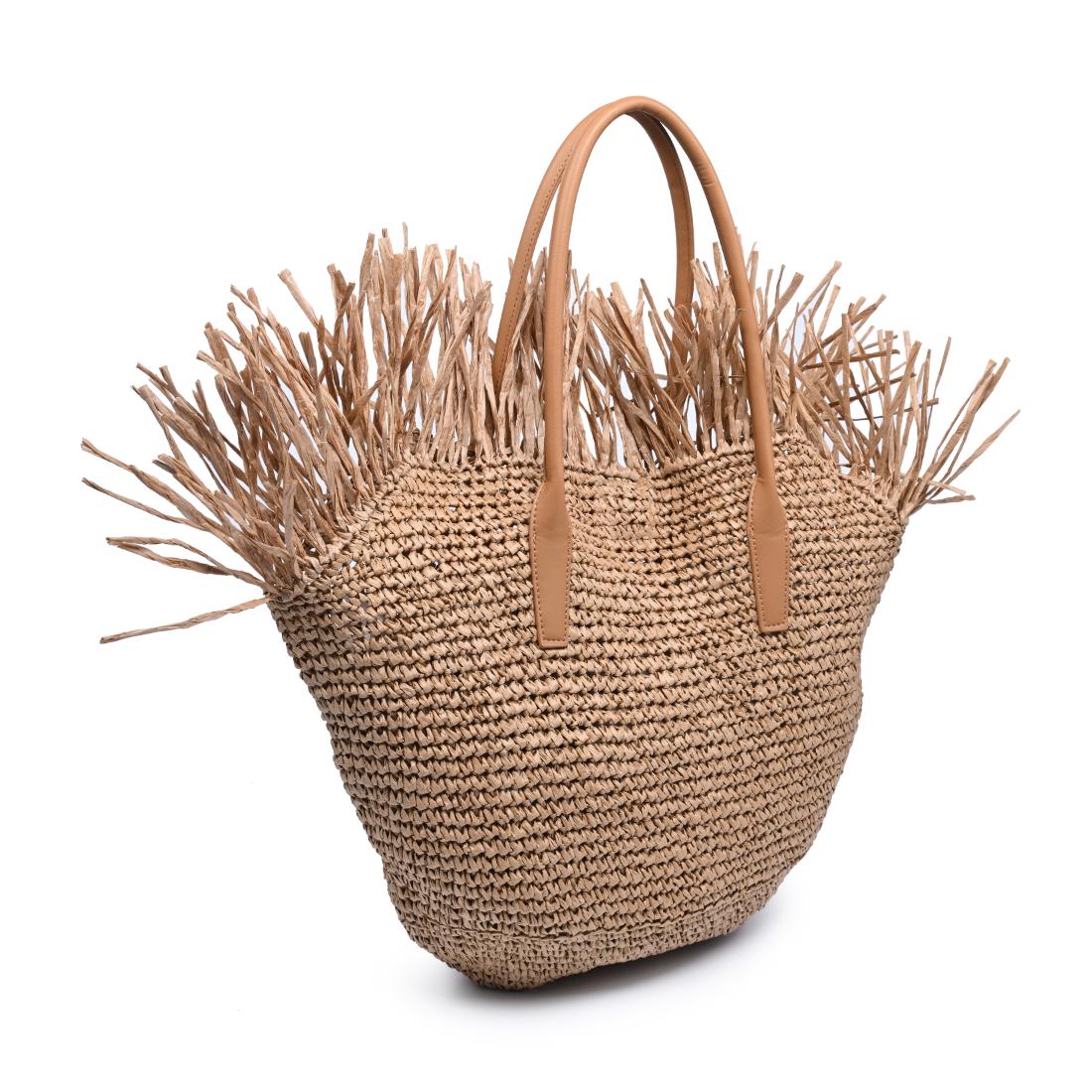 Woman wearing Natural Moda Luxe Petra Tote 842017140672 View 6 | Natural