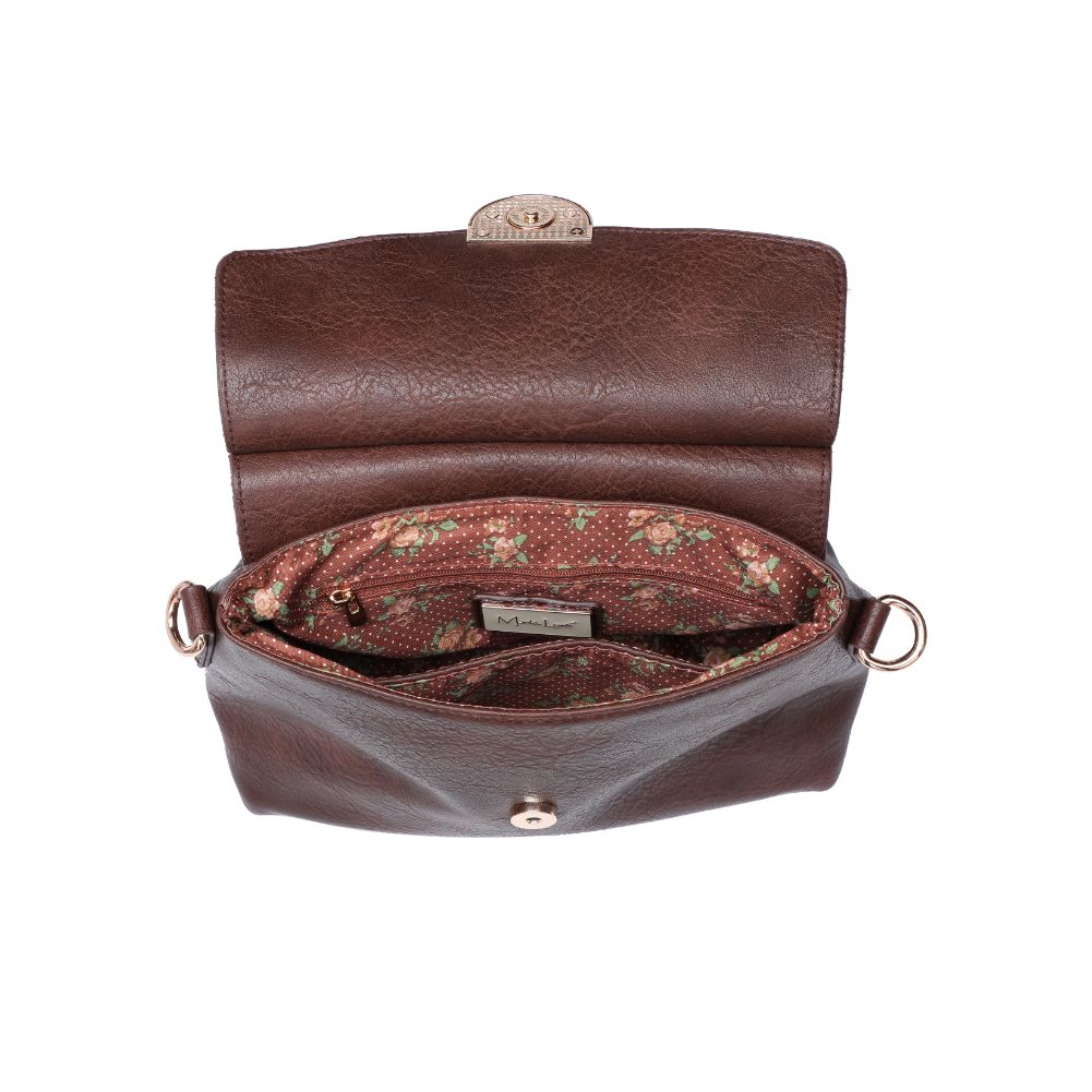 Woman wearing Espresso Moda Luxe Abby Crossbody 842017128618 View 9 | Espresso