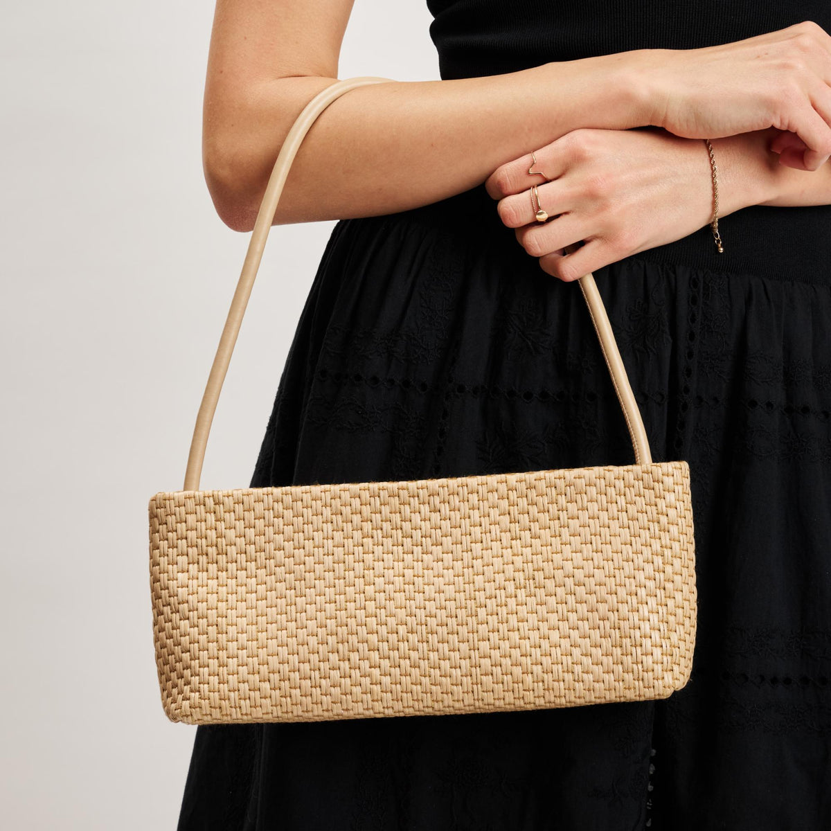 Woman wearing Natural Moda Luxe Lucy - ST Shoulder Bag 842017141990 View 2 | Natural