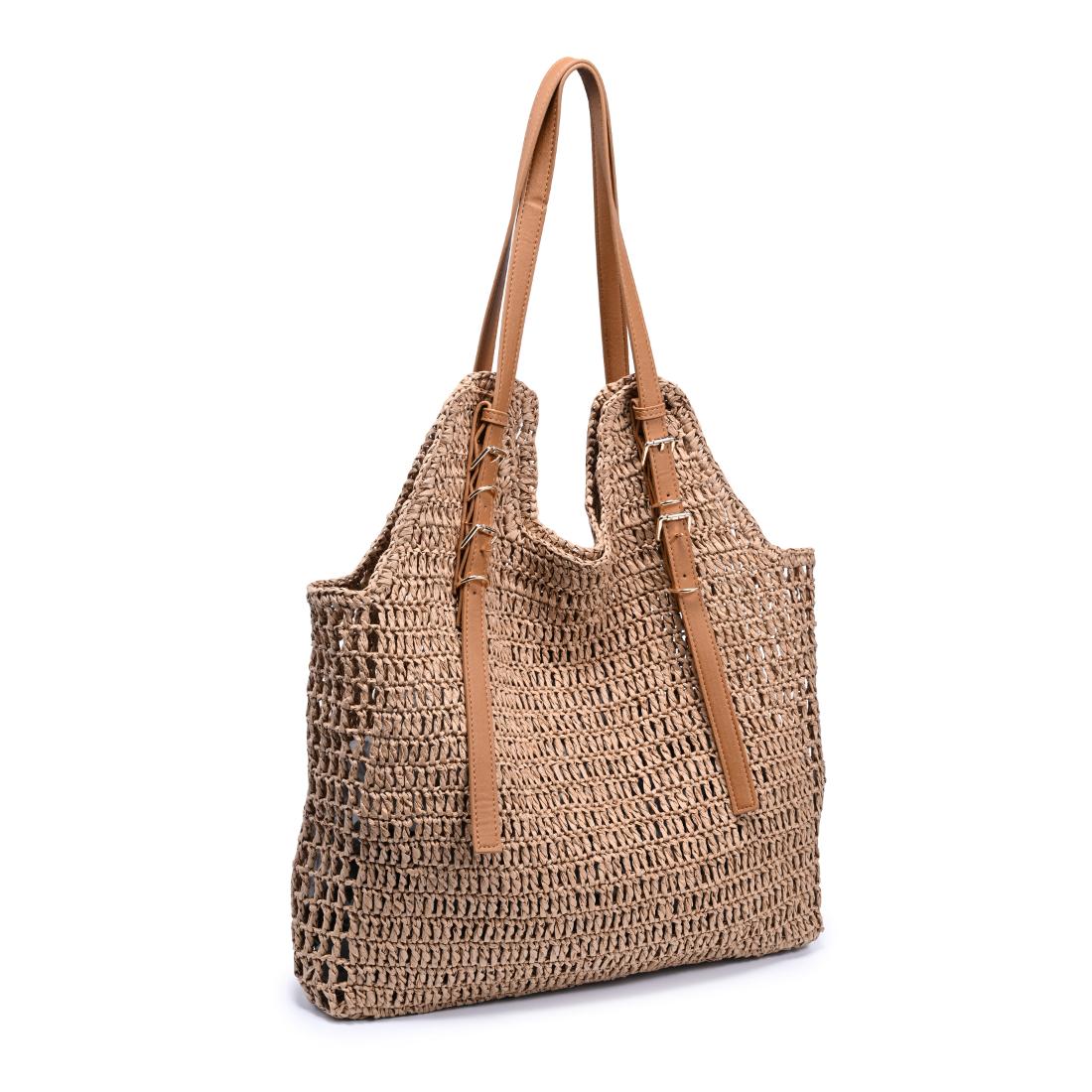 Woman wearing Natural Moda Luxe Reina Tote 842017140733 View 6 | Natural