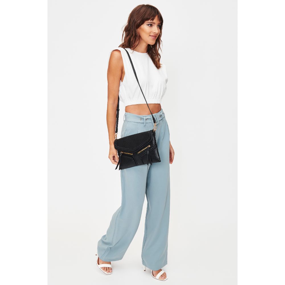Woman wearing Black Moda Luxe Laurel Crossbody 842017128090 View 3 | Black