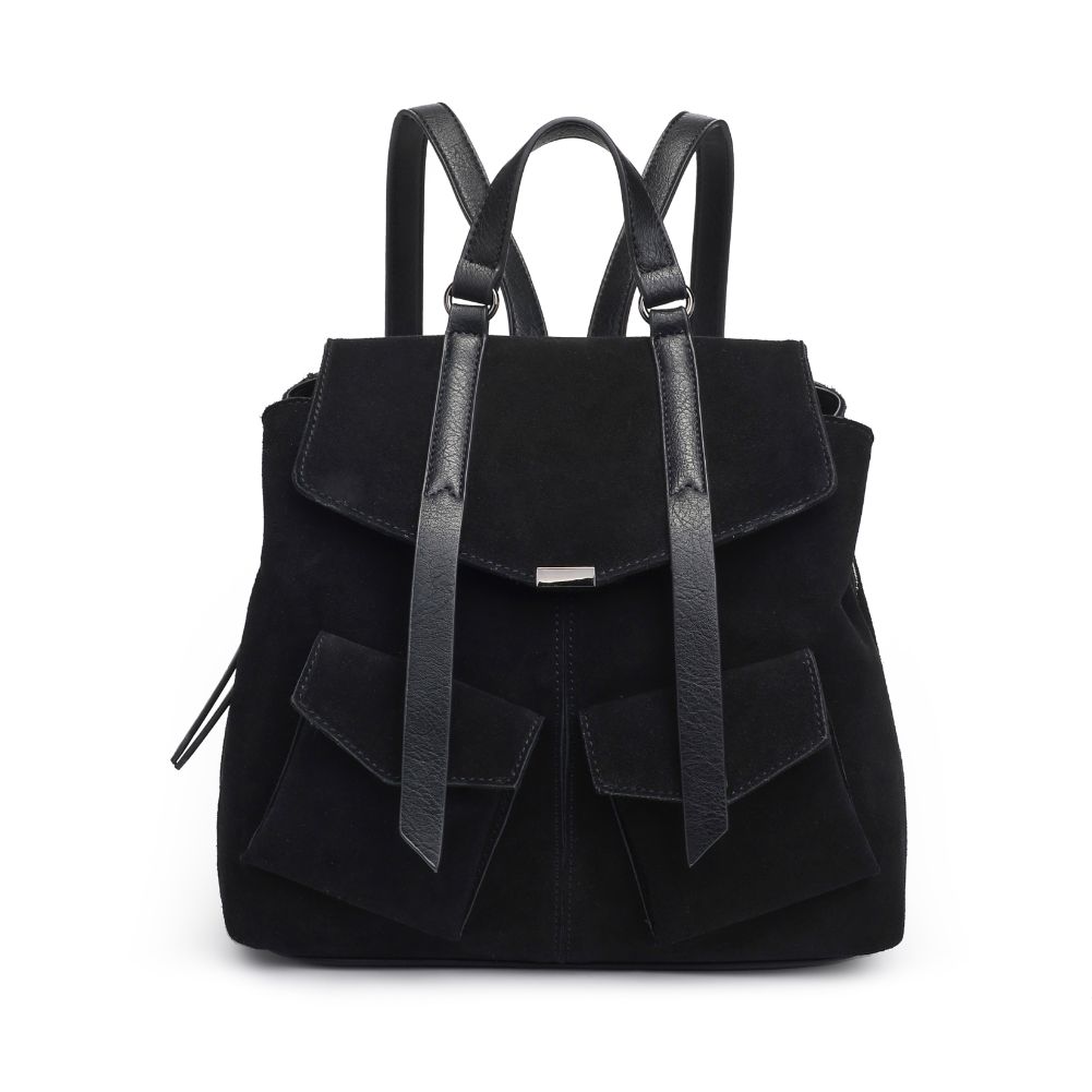 Woman wearing Black Moda Luxe Charlie Backpack 842017127024 View 5 | Black
