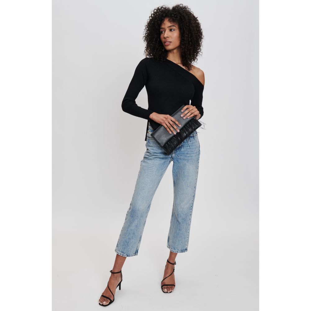 Woman wearing Black Sol and Selene Everlee Clutch 842017131113 View 2 | Black