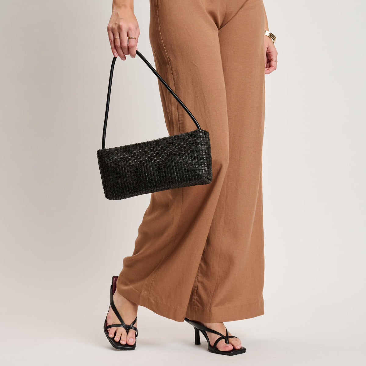 Woman wearing Black Moda Luxe Lucy Shoulder Bag 842017140337 View 3 | Black