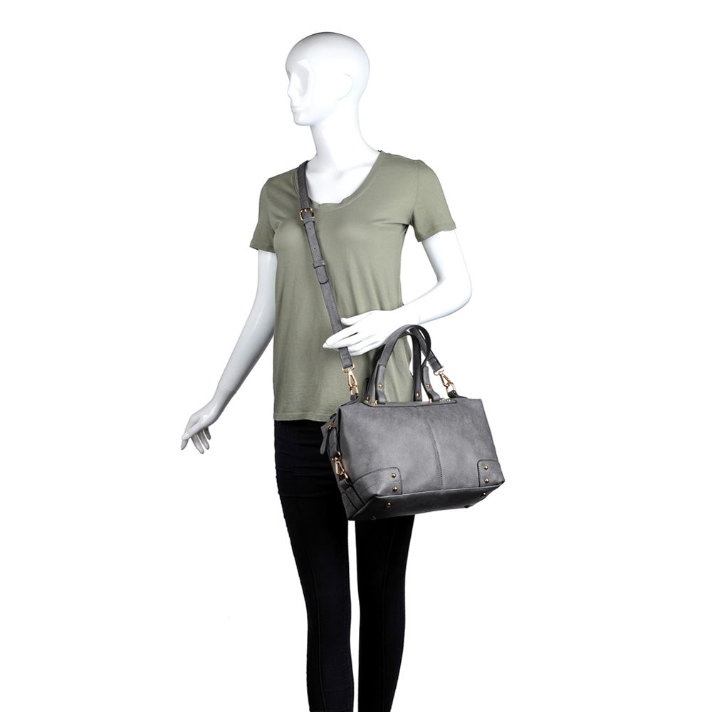 Product Image of Moda Luxe Broadway Patina Satchel 842017117346 View 5 | Gunmetal