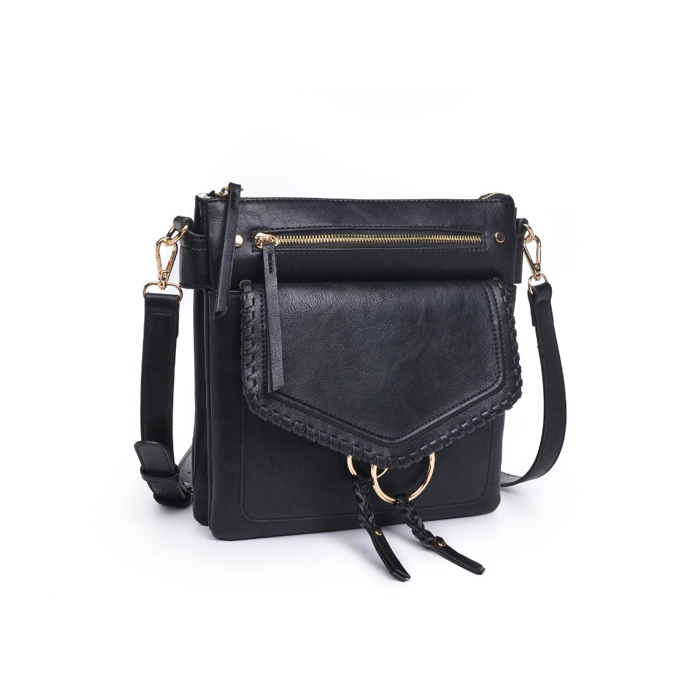 Woman wearing Black Moda Luxe Leslie Messenger 842017128175 View 6 | Black