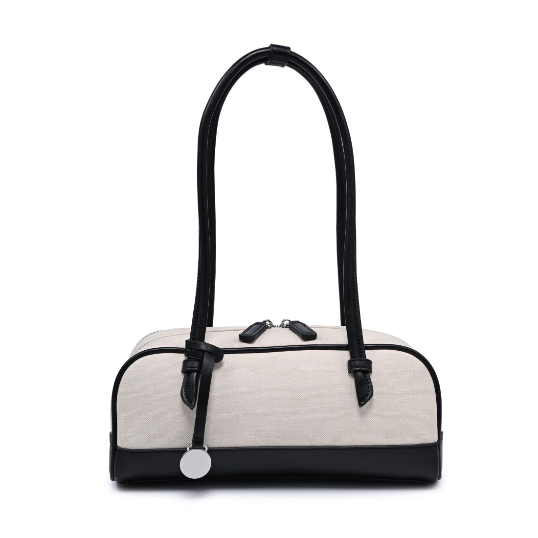 Woman wearing Ivory Black Moda Luxe Paloma - Canvas Shoulder Bag 842017140382 View 5 | Ivory Black