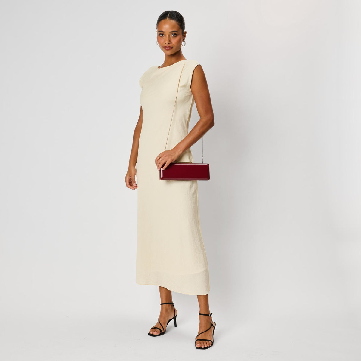 Woman wearing Wine Moda Luxe Angie Clutch 842017142485 View 4 | Wine