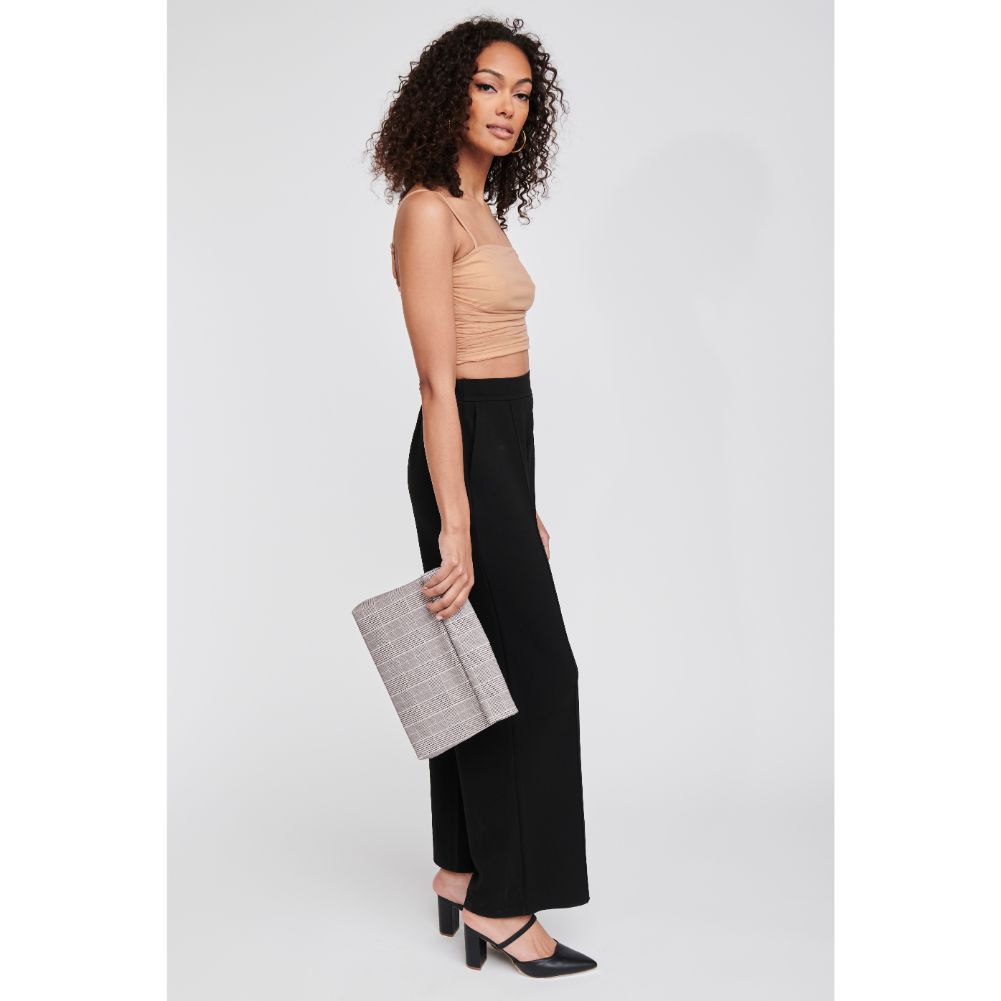 Woman wearing Black Moda Luxe Heather Clutch 842017116646 View 3 | Black