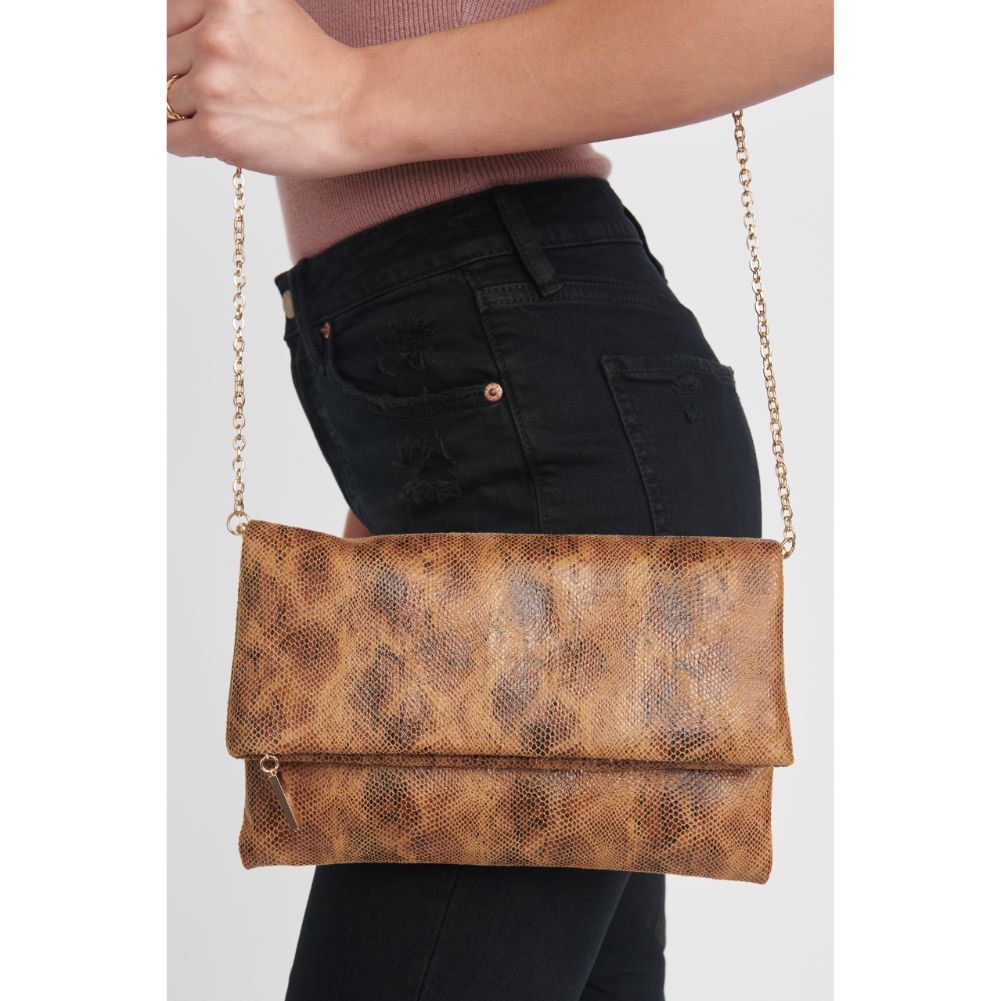 Woman wearing Natural Moda Luxe Cleo Clutch 842017117131 View 1 | Natural