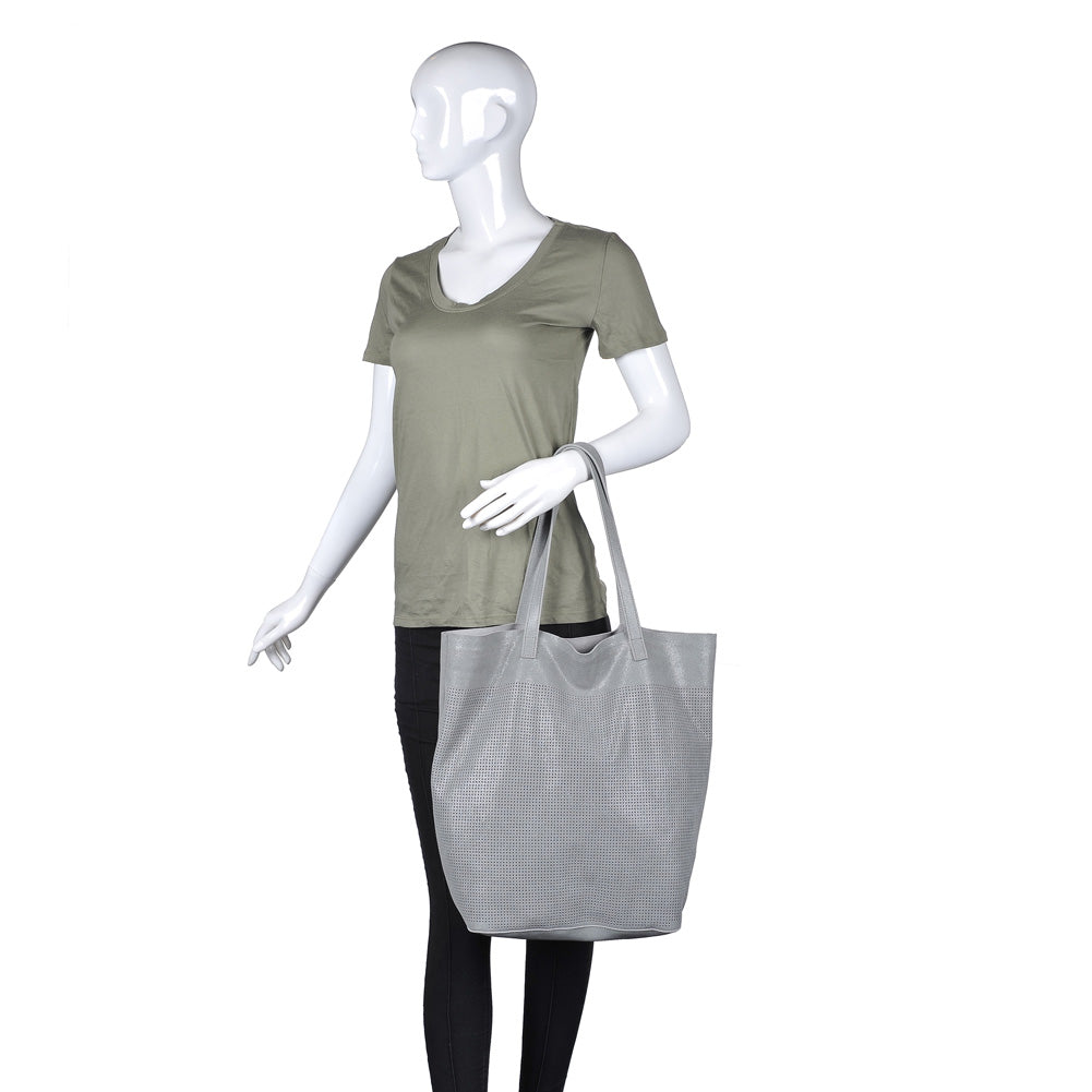 Woman wearing Slate Moda Luxe Stella Tote 842017114116 View 1 | Slate