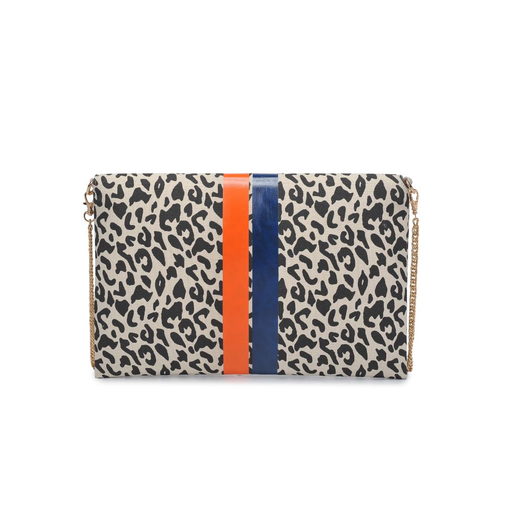 Woman wearing Black White Leopard Moda Luxe Tory Clutch 842017129240 View 7 | Black White Leopard