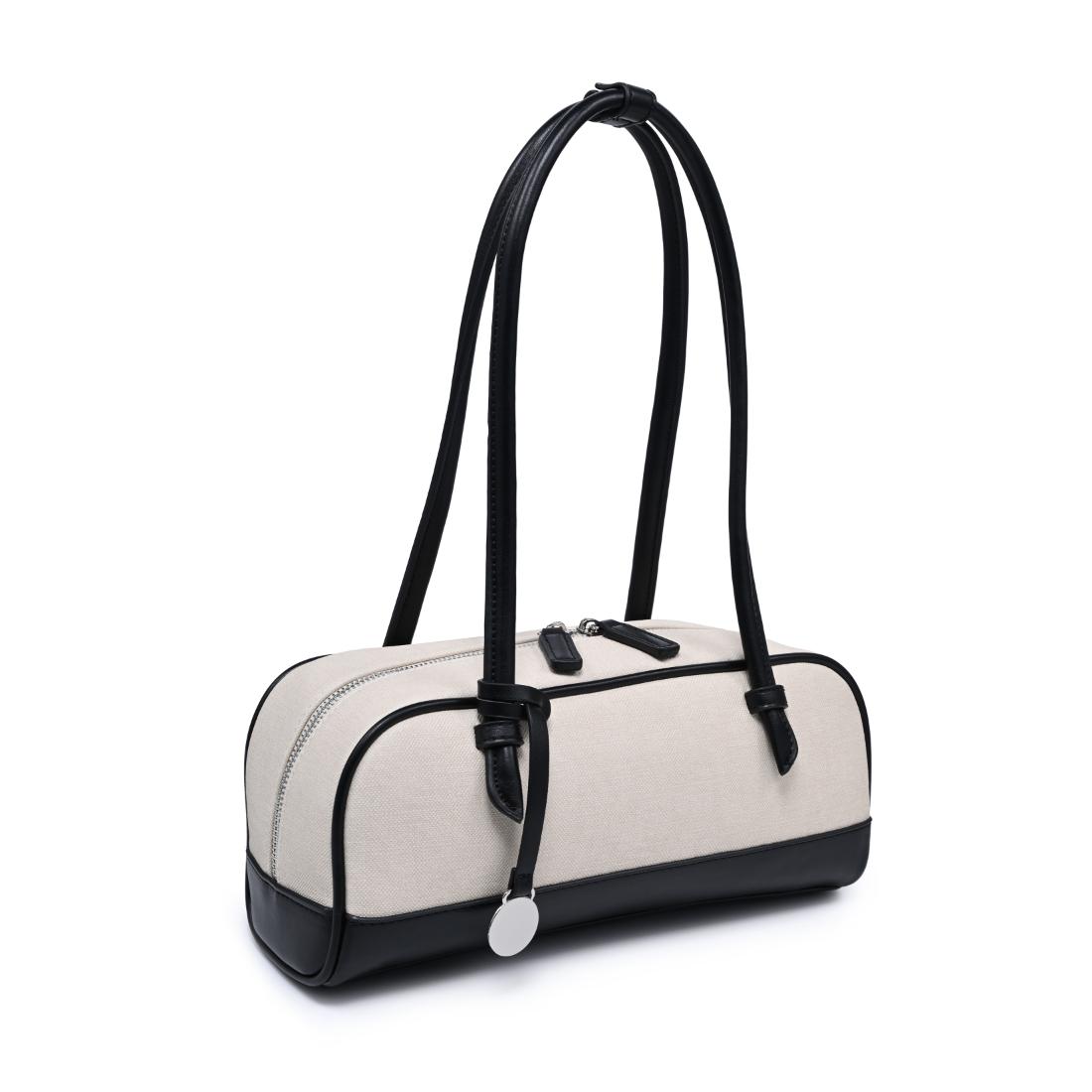 Woman wearing Ivory Black Moda Luxe Paloma - Canvas Shoulder Bag 842017140382 View 6 | Ivory Black