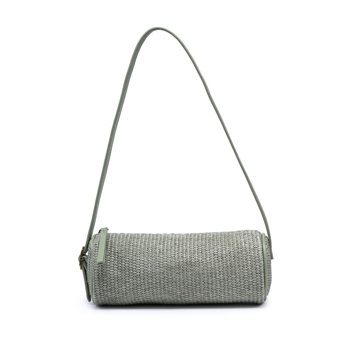 Woman wearing Sage Moda Luxe Mila - Straw Shoulder Bag 842017141686 View 5 | Sage