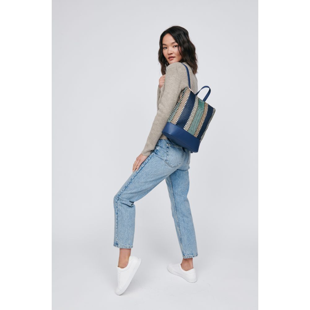 Woman wearing Navy Sol and Selene Elina Backpack 842017129660 View 3 | Navy