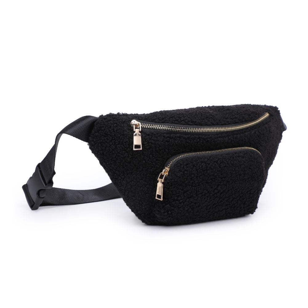 Woman wearing Black Moda Luxe Orson Belt Bag 842017134220 View 6 | Black