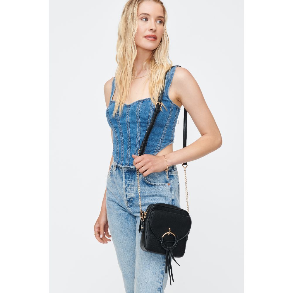 Woman wearing Black Moda Luxe Addison Crossbody 842017130833 View 1 | Black