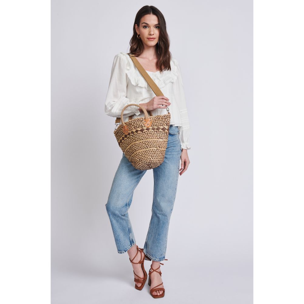 Woman wearing Tan Moda Luxe Adeline Crossbody 842017129561 View 4 | Tan