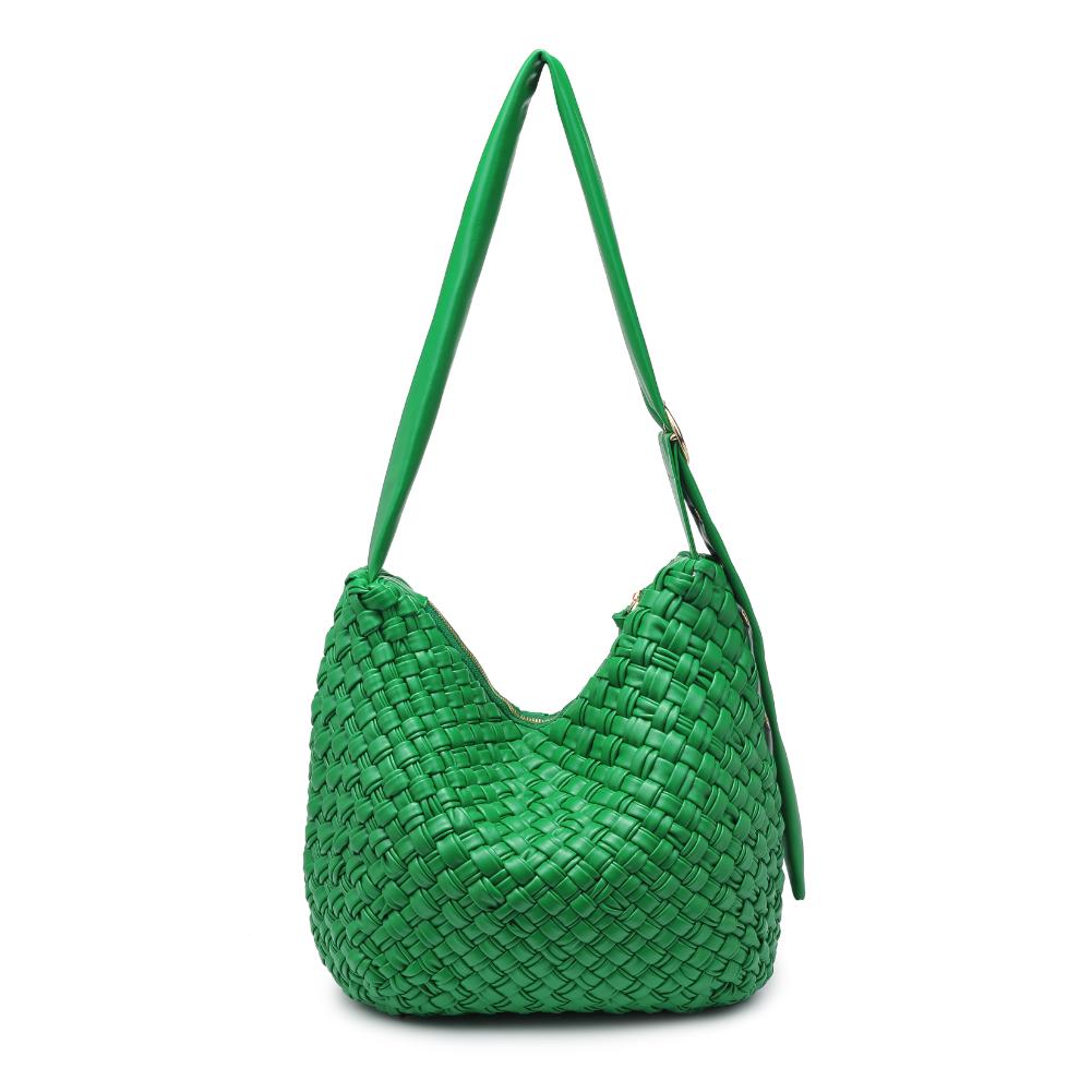 Woman wearing Kelly Green Moda Luxe Classica Crossbody 842017135500 View 7 | Kelly Green