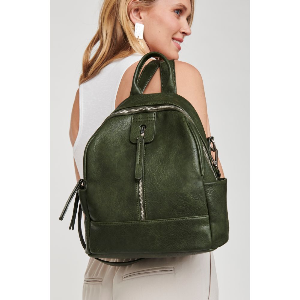 Woman wearing Forest Moda Luxe Bowie Backpack 842017125860 View 2 | Forest
