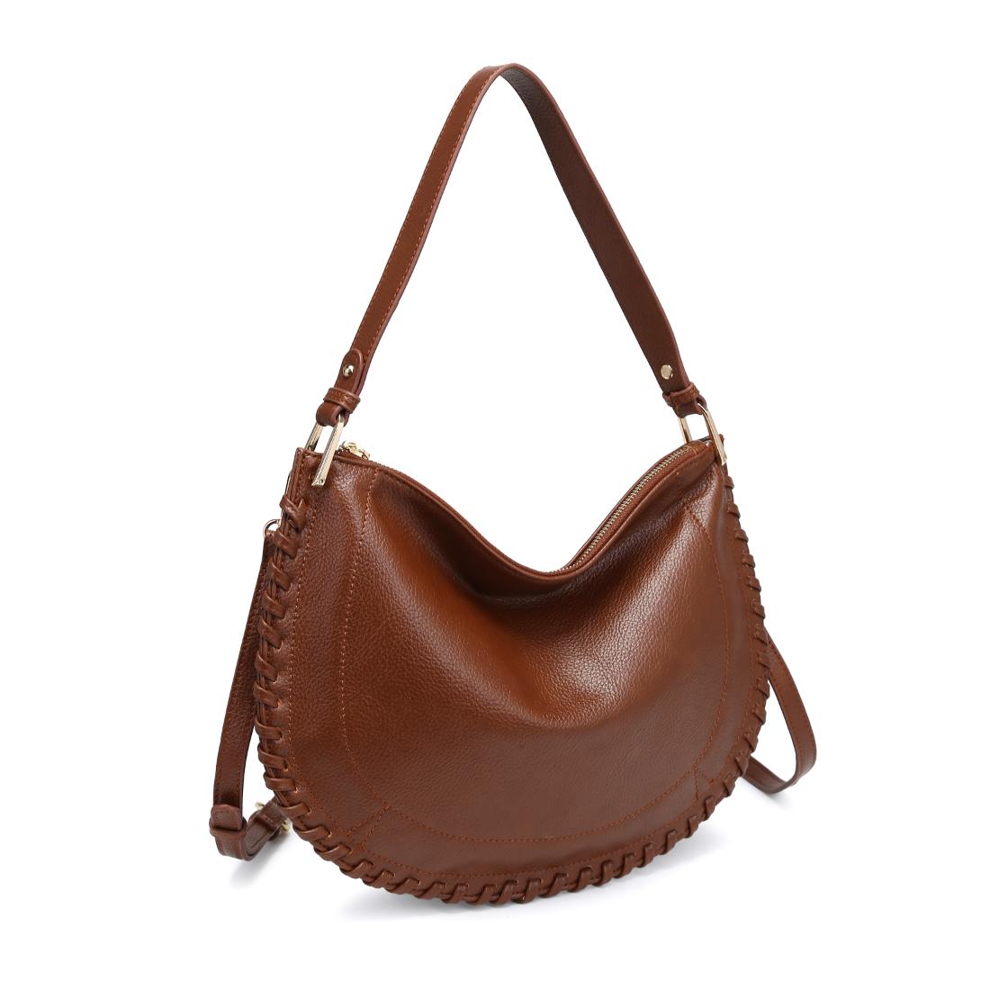 Woman wearing Chocolate Moda Luxe Lita Hobo 842017141082 View 6 | Chocolate