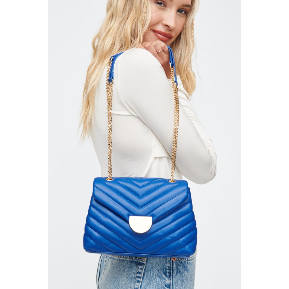 Woman wearing Cobalt Sol and Selene Nora Crossbody 842017130505 View 4 | Cobalt