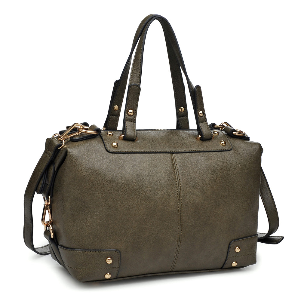 Product Image of Moda Luxe Broadway Patina Satchel 842017117315 View 2 | Olive