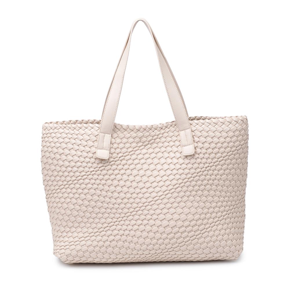 Woman wearing Oatmilk Moda Luxe Piquant Tote 842017135593 View 5 | Oatmilk