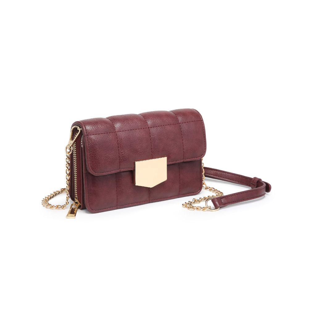 Woman wearing Merlot Moda Luxe Alina Crossbody 842017128366 View 6 | Merlot