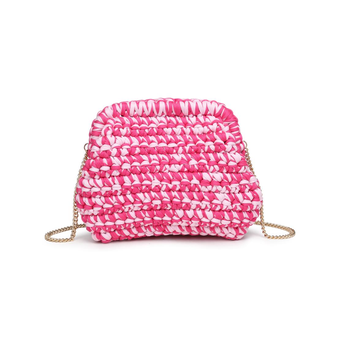 Woman wearing Hot Pink Moda Luxe Raya Clutch 842017138389 View 7 | Hot Pink