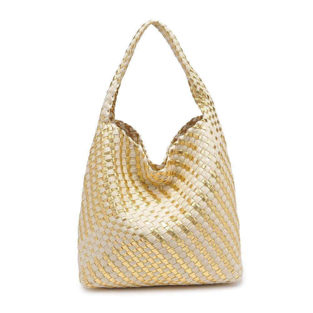 Woman wearing Gold Ivory Moda Luxe Ellery Hobo 842017136897 View 5 | Gold Ivory