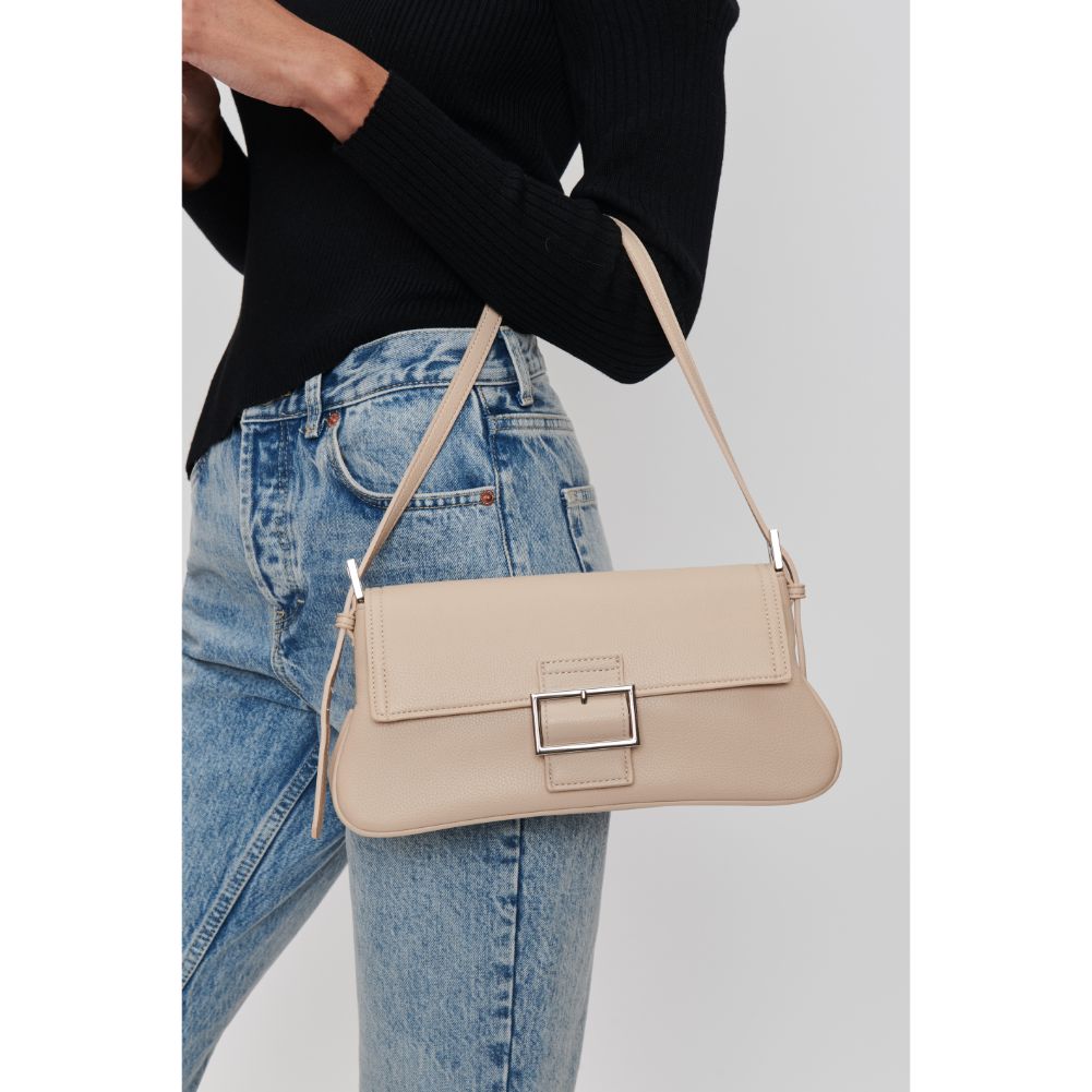 Woman wearing Almond Moda Luxe Fia Shoulder Bag 842017132561 View 1 | Almond